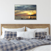 Vancouver Sunset Art Print Seascape Inushuk Canvas (Insitu (Slaapkamer))
