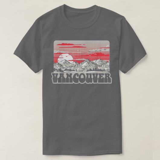 Vancouver tachtig gebergte Retro Graphic T-shirt (Design voorkant)
