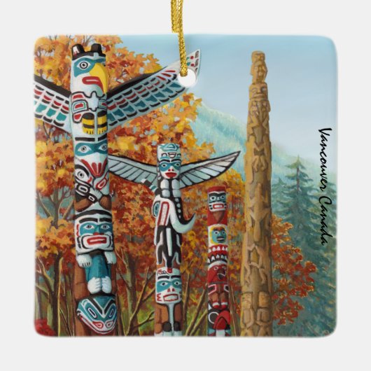 Vancouver Totem Ornament Native Art Souvenirs (Voorkant)