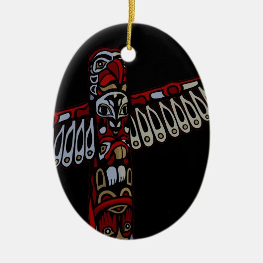 Vancouver Totem Pole Souvenir Native Art Ornament (Voorkant)