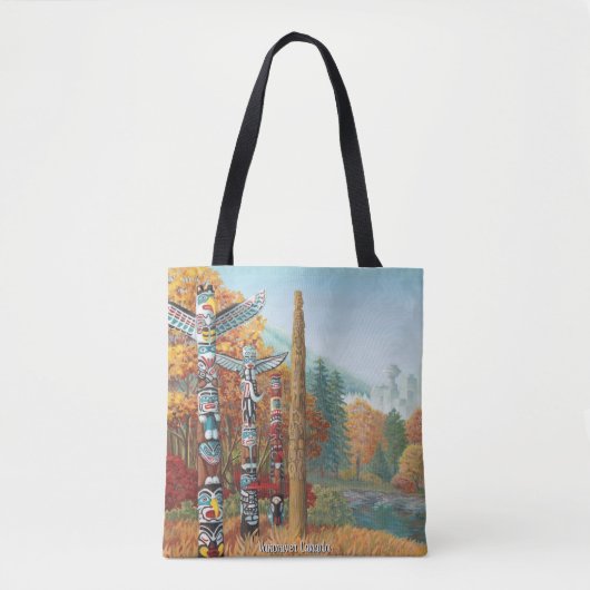 Vancouver Totem Polen Canvas tas Landmark Art Bags (Voorkant)