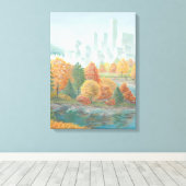 Vancouver Totem Poles Art Print Canvas (Insitu (Houten vloer))
