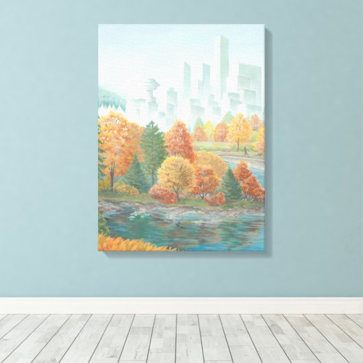 Vancouver Totem Poles Art Print Canvas (Insitu (Houten vloer))