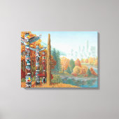 Vancouver Totem Poles Art Print Canvas (Voorkant)