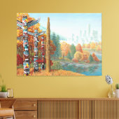 Vancouver Totem Poles Art Print Canvas (Insitu (Woonkamer))