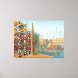 Vancouver Totem Poles Art Print Canvas