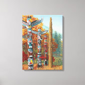 Vancouver Totem Poles Art Print Canvas (Voorkant)