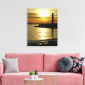 Vancouver Totem Poles Sunset Art Print Canvas (Insitu (Woonkamer))