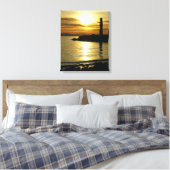 Vancouver Totem Poles Sunset Art Print Canvas (Insitu (Slaapkamer))