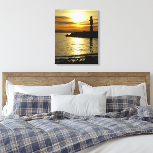Vancouver Totem Poles Sunset Art Print Canvas (Insitu (Slaapkamer))