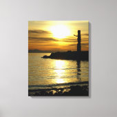 Vancouver Totem Poles Sunset Art Print Canvas (Voorkant)