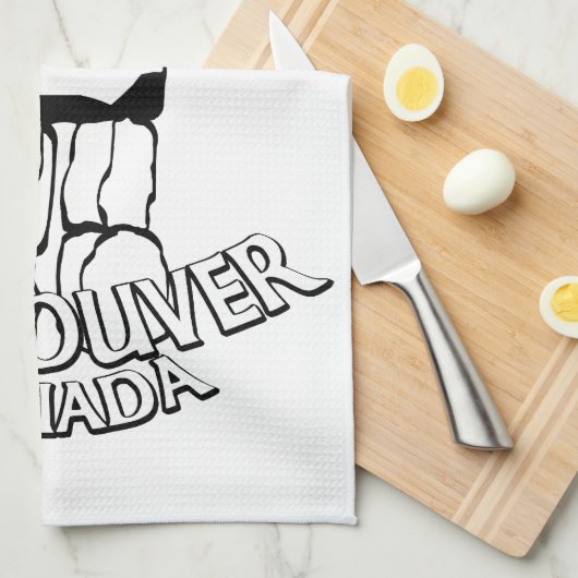 Vancouver Towel Aangepaste Vancouver Tea Towel Theedoek (Quarter Fold)