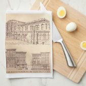 Vancouver Towel Gastown Art Souvenir Tea Towel Theedoek (Quarter Fold)