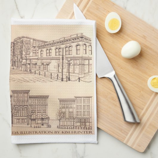 Vancouver Towel Gastown Art Souvenir Tea Towel Theedoek (Quarter Fold)