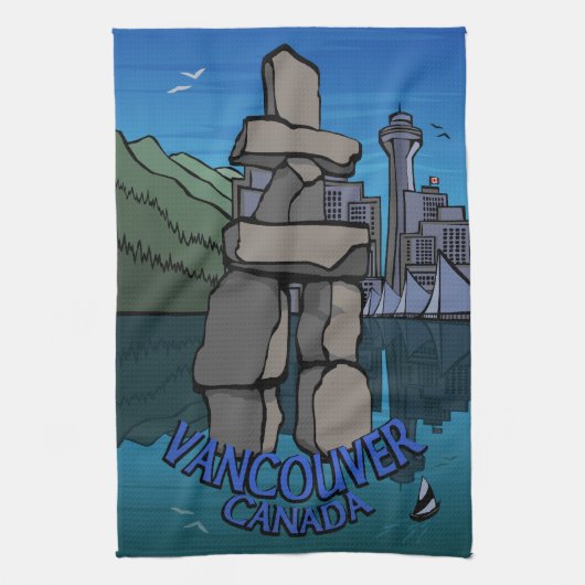 Vancouver Towel Vancouver Souvenir Tea Towel Theedoek (Verticaal)