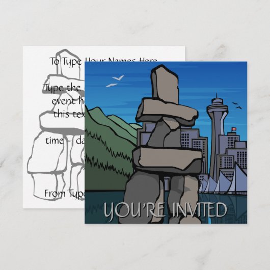 Vancouver Uitnodigingen Gepersonaliseerd Vancouver (Voorkant / Achterkant)