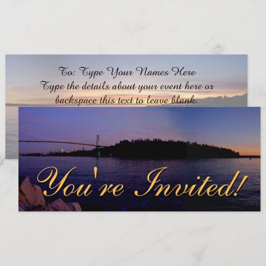 Vancouver Uitnodigingen Gepersonaliseerd Vancouver (Voorkant / Achterkant)