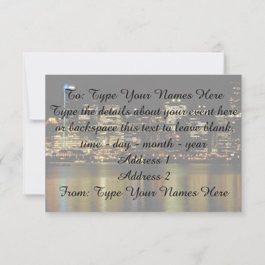 Vancouver Uitnodigingen Gepersonaliseerd Vancouver (Achterkant)