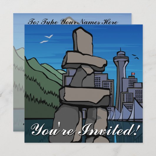 Vancouver Uitnodigingen Gepersonaliseerd Vancouver (Voorkant / Achterkant)