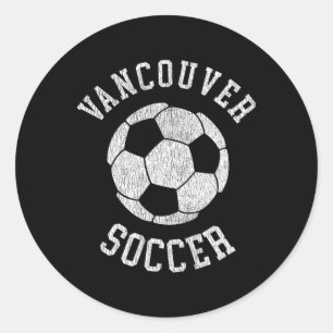 Vancouver Voetbal Retro Versleten Jaren 90 Vintage Ronde Sticker