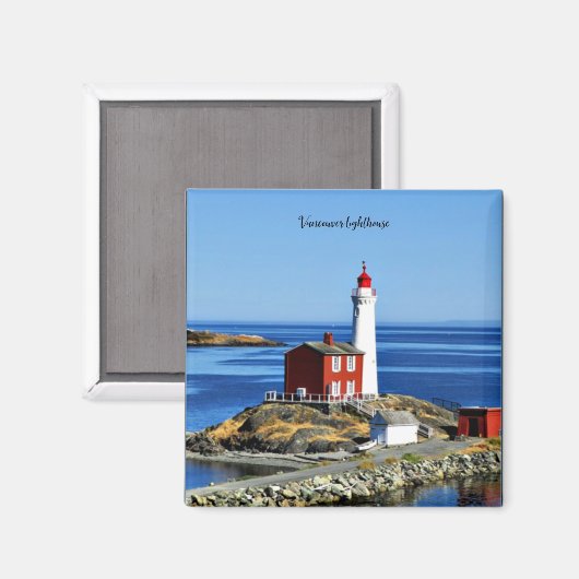 Vancouver-vuurtoren, voorzien van een etiket magneet (Voorkant / Achterkant)