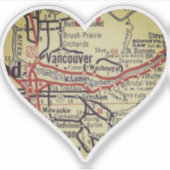 Vancouver WA  kaart Sticker (Voorkant)