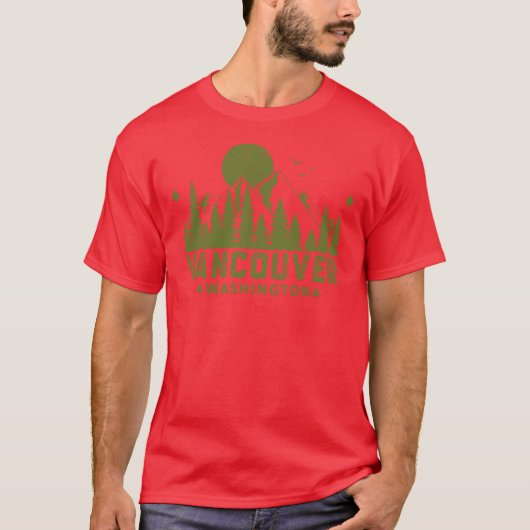 Vancouver Washington Bergzicht retro T-shirt (Voorkant)