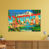 Vancouver, Washington - Grote Letter-scènes Canvas Afdruk (Insitu (Woonkamer))