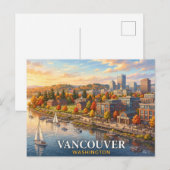 Vancouver Washington Reizen Briefkaart (Voorkant / Achterkant)