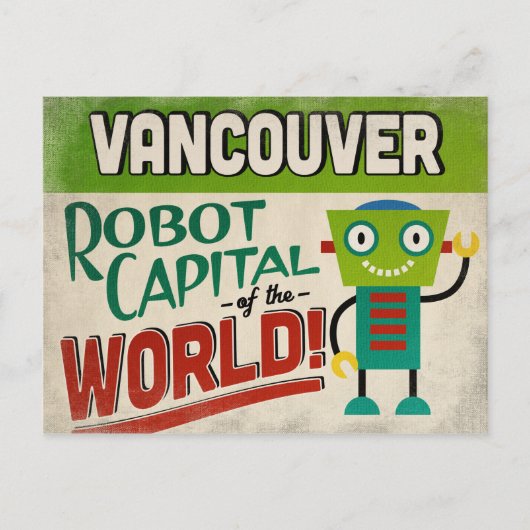 Vancouver Washington Robot - Funny  Briefkaart (Voorkant)