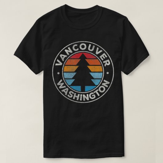 Vancouver Washington WA  Grafisch Retro 70s T-shirt (Design voorkant)