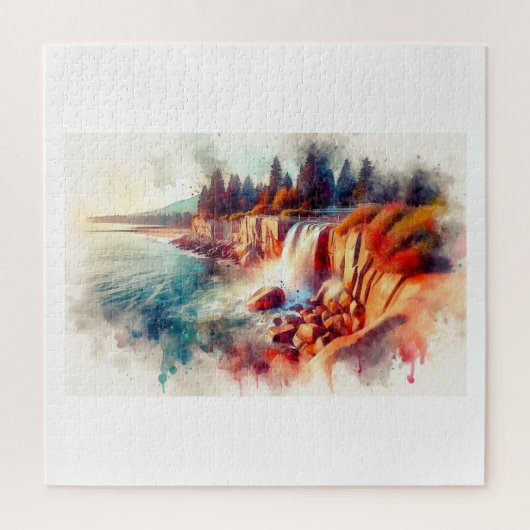Vancouver Waterval bij Zonsondergang, Legpuzzel (Verticaal)