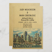 Vancouver Wedding Invitation Canada Kaart (Voorkant / Achterkant)