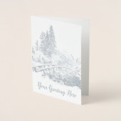 Vancouver Winter Wenskaarten Aangepast Zilver Folie Kaarten (Voorkant)
