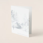 Vancouver Winter Wenskaarten Aangepast Zilver Folie Kaarten (Voorkant)