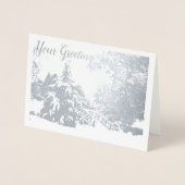 Vancouver Winter Wenskaarten Aangepaste Zilver Folie Kaarten (Voorkant)