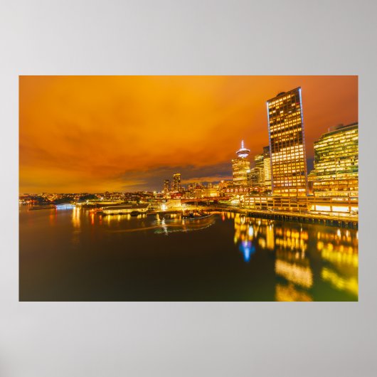Vancouver's Sunset Skyline Poster (Voorkant)
