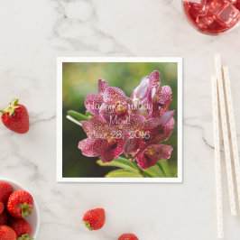 Vanda Orchid Cluster Birthday Paper Napkins Servet