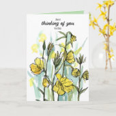 Vandaag aan Je Denken Gebeden Wilde Bloemen Kaart (Gele Bloem)