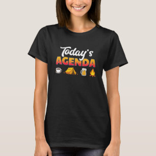 Vandaag Agenda Koffiekampeertent Bier en Kampvuur T-shirt