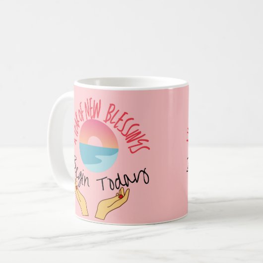 Vandaag begint een nieuw jaar van zegeningen koffiemok (Voorkant links)