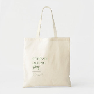 Vandaag begint voor altijd Eenvoudige Salie Huweli Tote Bag
