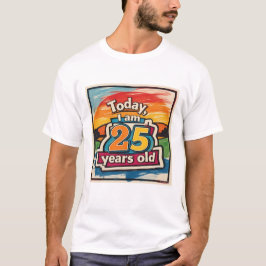 Vandaag ben ik 25 kleurrijke Mannen T-shirt