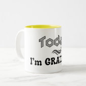 Vandaag ben ik dankbaar beker tweekleurige koffiemok (Voorkant links)