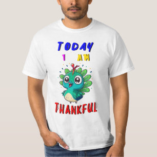Vandaag ben ik dankbaar November Peacock Thanksgiv T-shirt