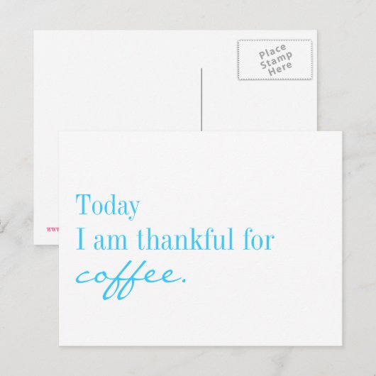 Vandaag ben ik dankbaar voor koffie - briefkaart (Voorkant / Achterkant)