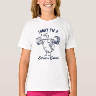 Vandaag ben ik een serieuze Gans Grappig Gewichten T-shirt