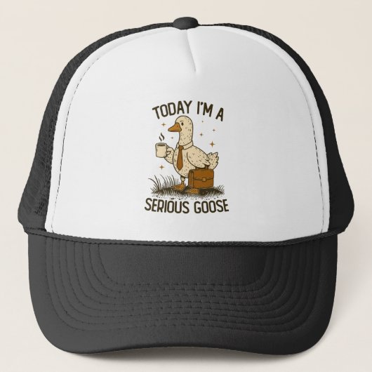 Vandaag ben ik een serieuze gans - grappig kantoor trucker pet (Voorkant)