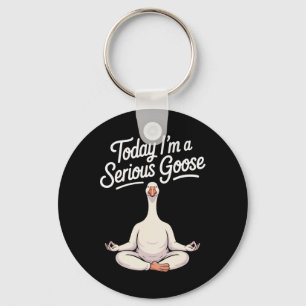 Vandaag ben ik een serieuze gans grappige yogagans sleutelhanger