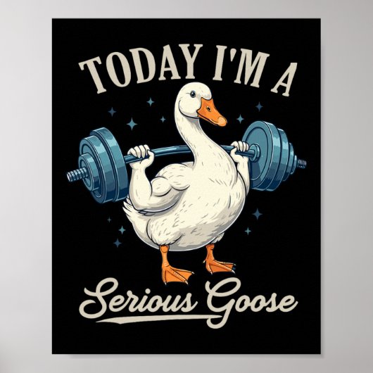 Vandaag ben ik een serieuze Goose Funny Gewichthef Poster (Voorkant)